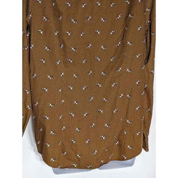 Vintage Orvis Horse Button Up Women's Sz 14 XL Brown Equestrian Western Cowgirl - Picture 8 of 13